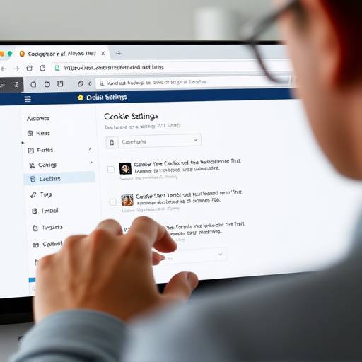 Imagen de una persona ajustando la configuración de cookies en un navegador web, resaltando la capacidad del usuario para controlar su privacidad.