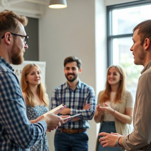 Un grupo de personas colaborando en un taller de oratoria